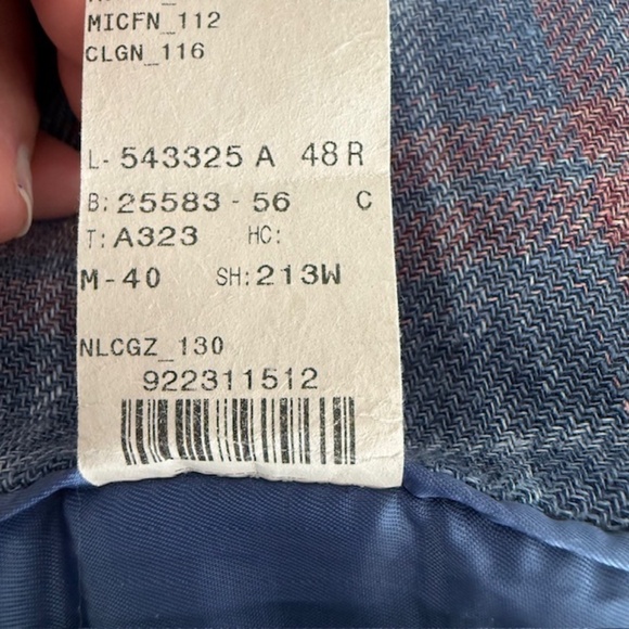 Hart Schaffner Marx NY Fit 48R  Plaid Pattern Sport Coat Linen/Wool ($595 new) - Picture 12 of 16